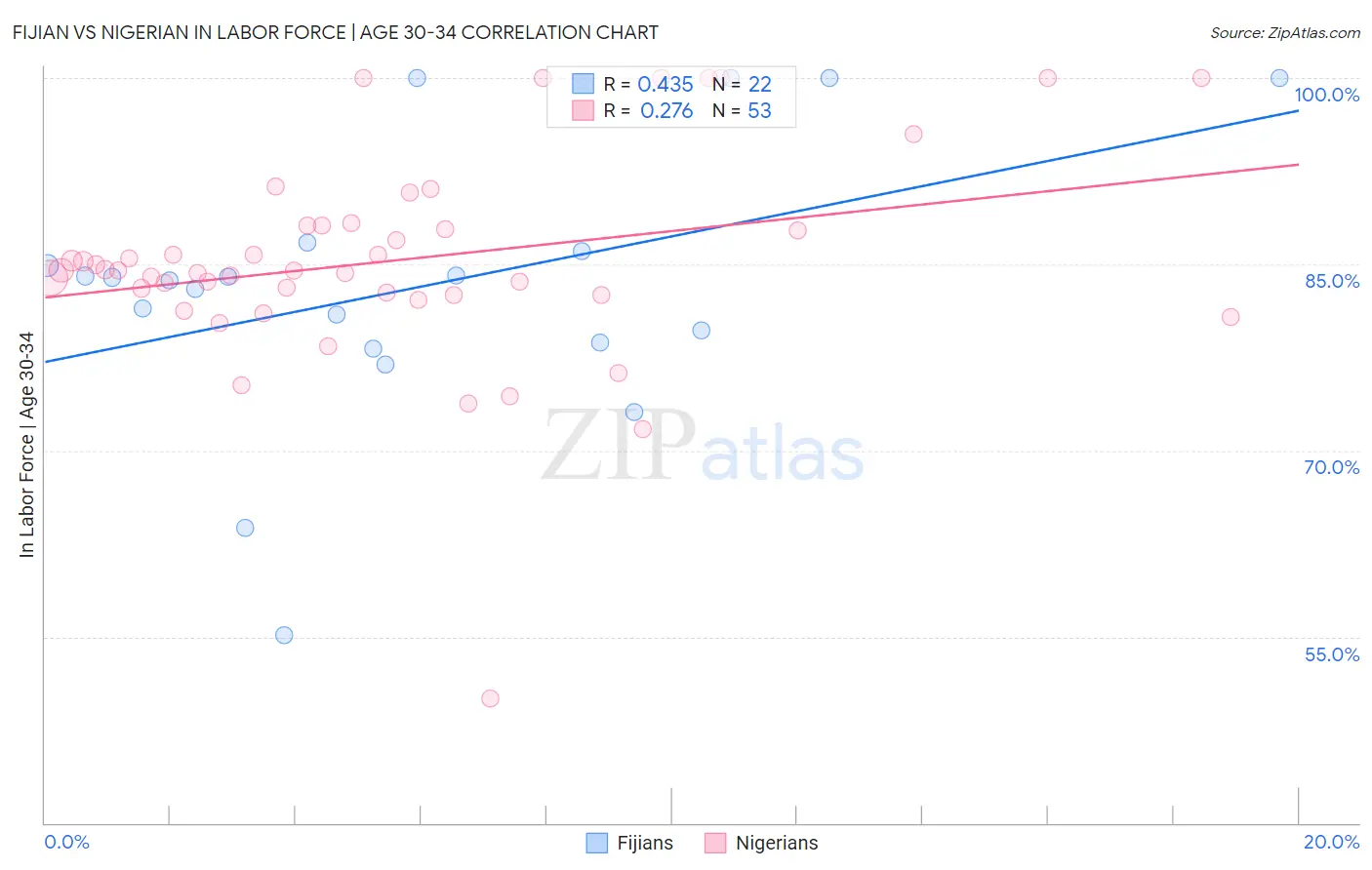 Fijian vs Nigerian In Labor Force | Age 30-34