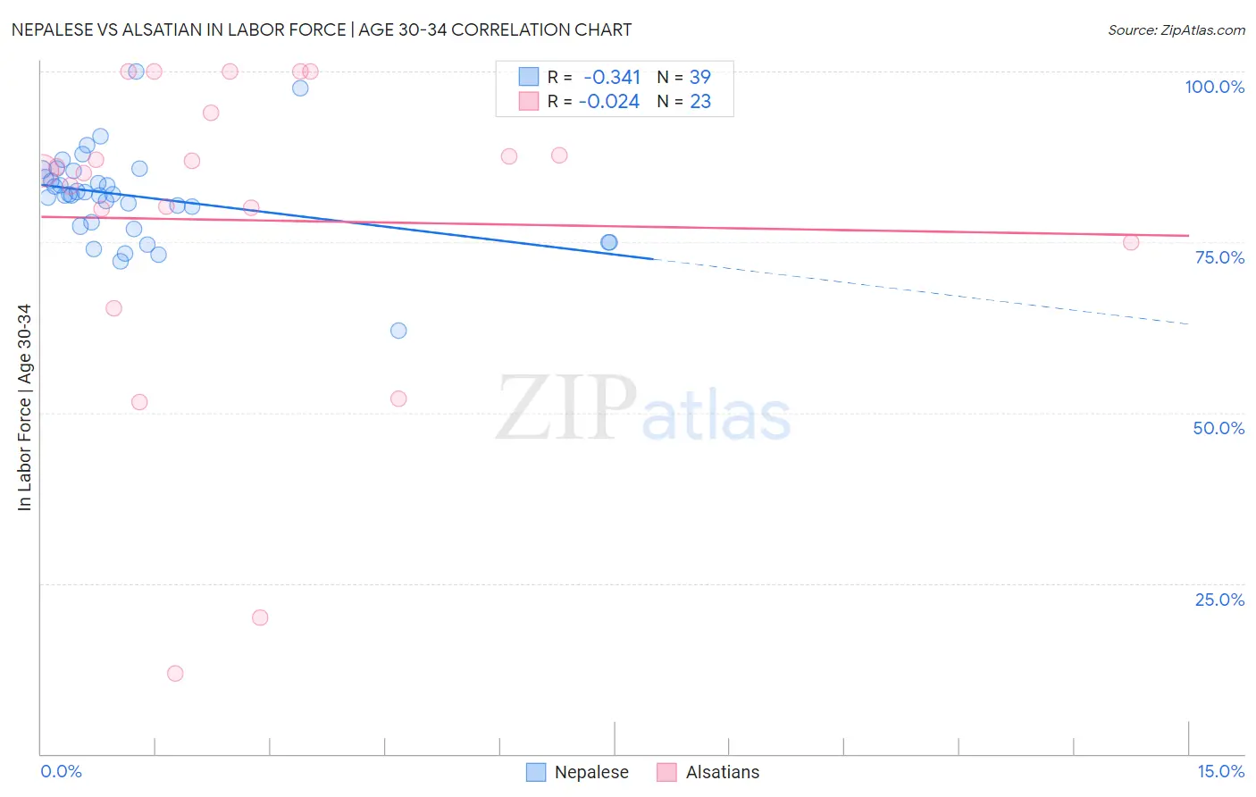 Nepalese vs Alsatian In Labor Force | Age 30-34