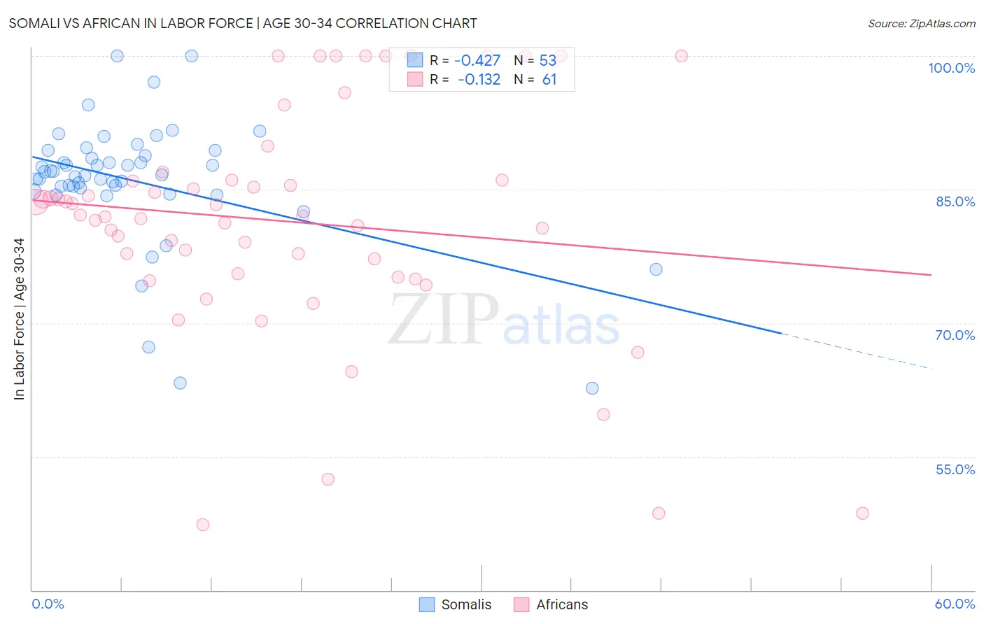 Somali vs African In Labor Force | Age 30-34