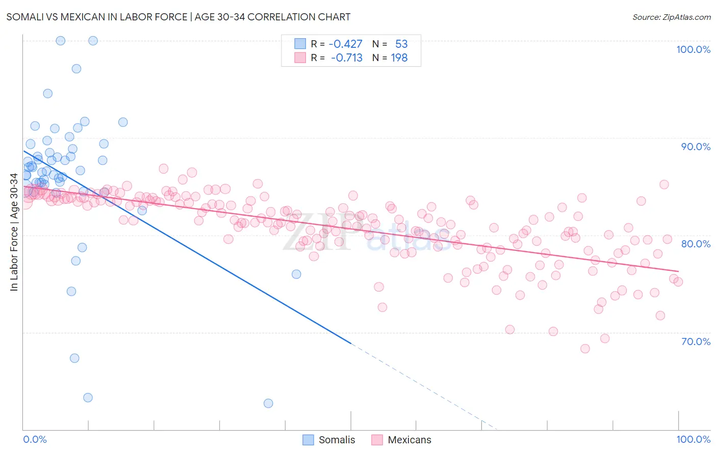 Somali vs Mexican In Labor Force | Age 30-34