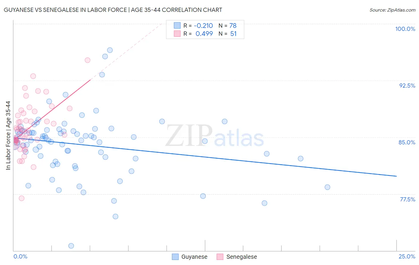 Guyanese vs Senegalese In Labor Force | Age 35-44