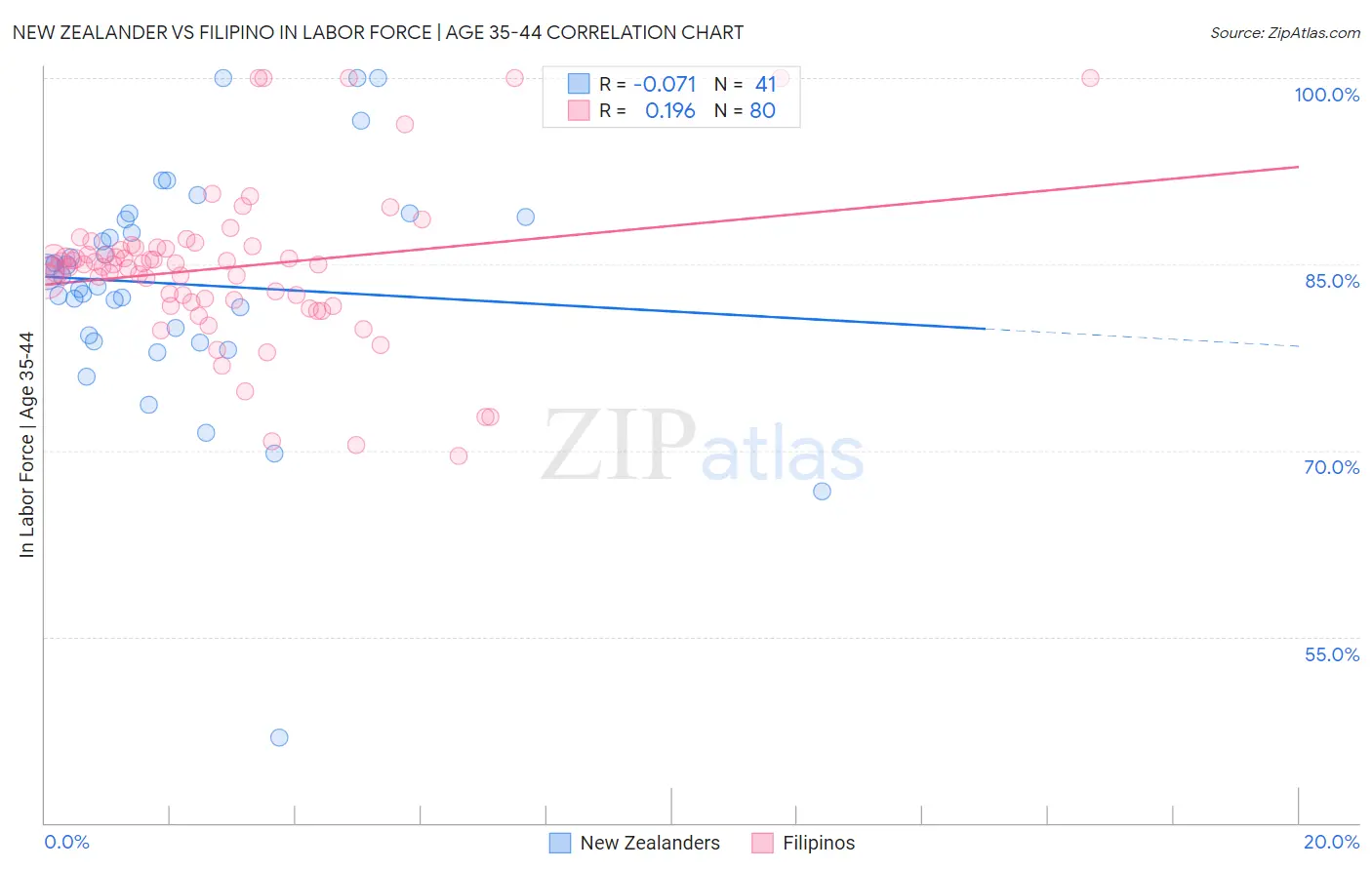 New Zealander vs Filipino In Labor Force | Age 35-44