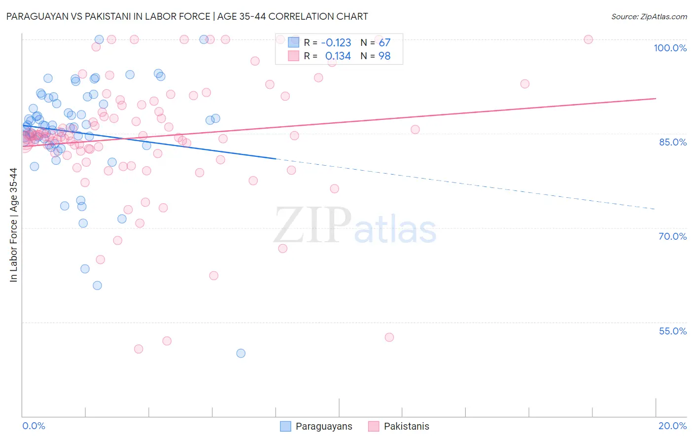 Paraguayan vs Pakistani In Labor Force | Age 35-44