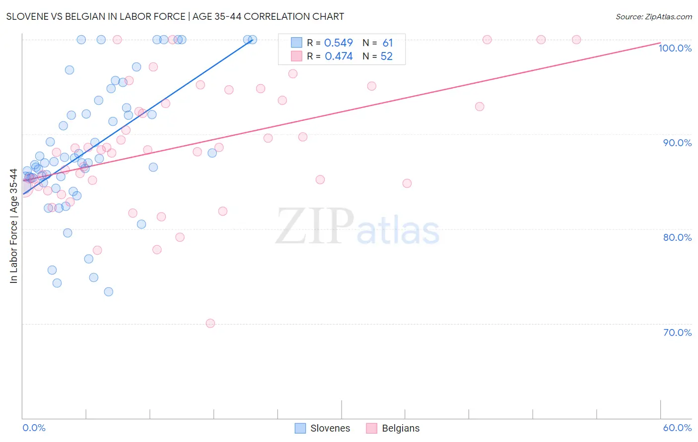 Slovene vs Belgian In Labor Force | Age 35-44