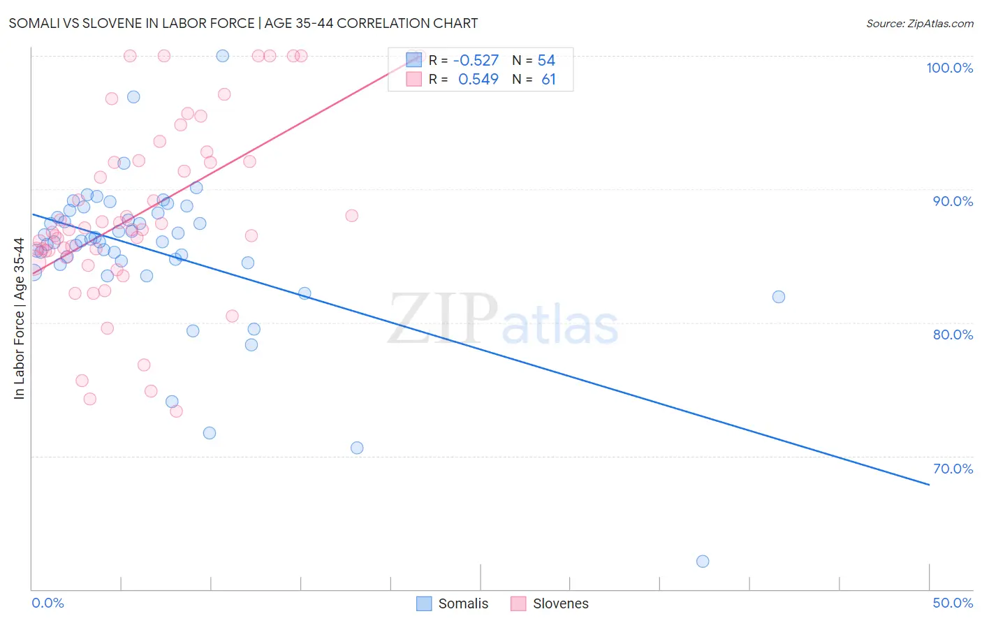 Somali vs Slovene In Labor Force | Age 35-44