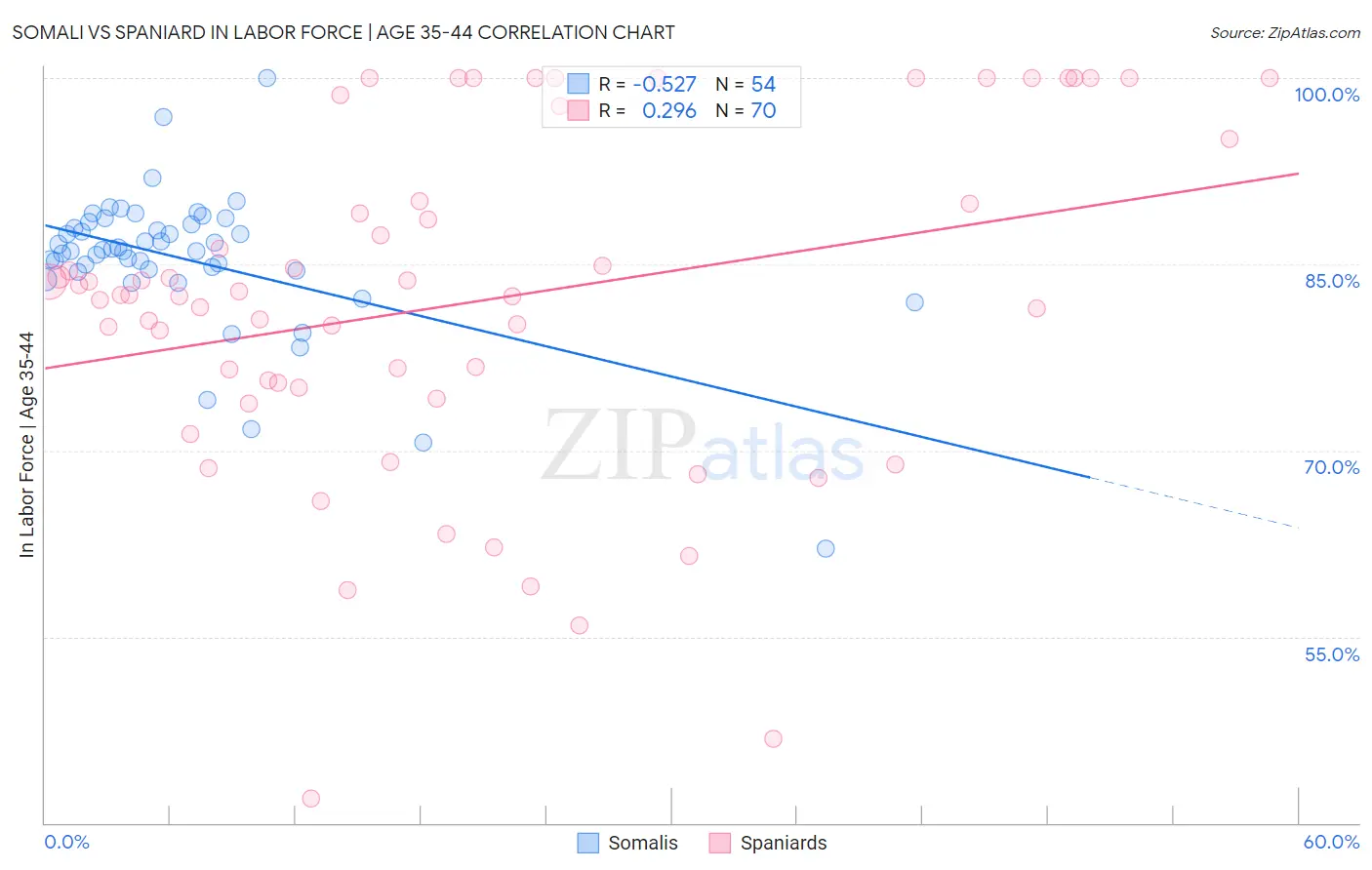 Somali vs Spaniard In Labor Force | Age 35-44