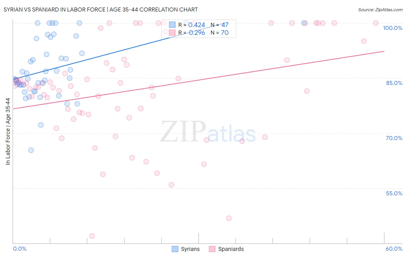 Syrian vs Spaniard In Labor Force | Age 35-44