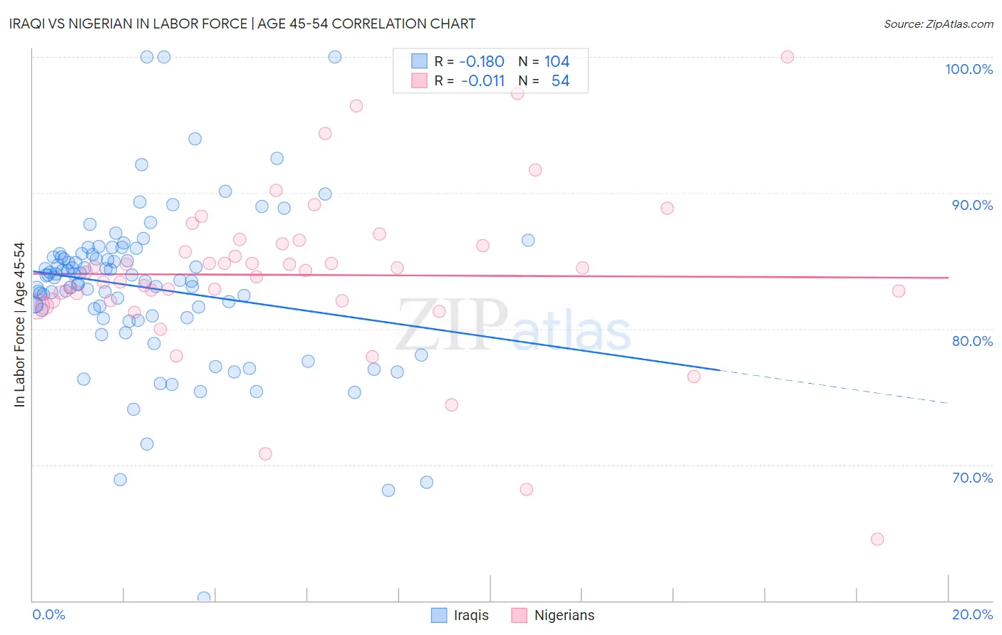 Iraqi vs Nigerian In Labor Force | Age 45-54