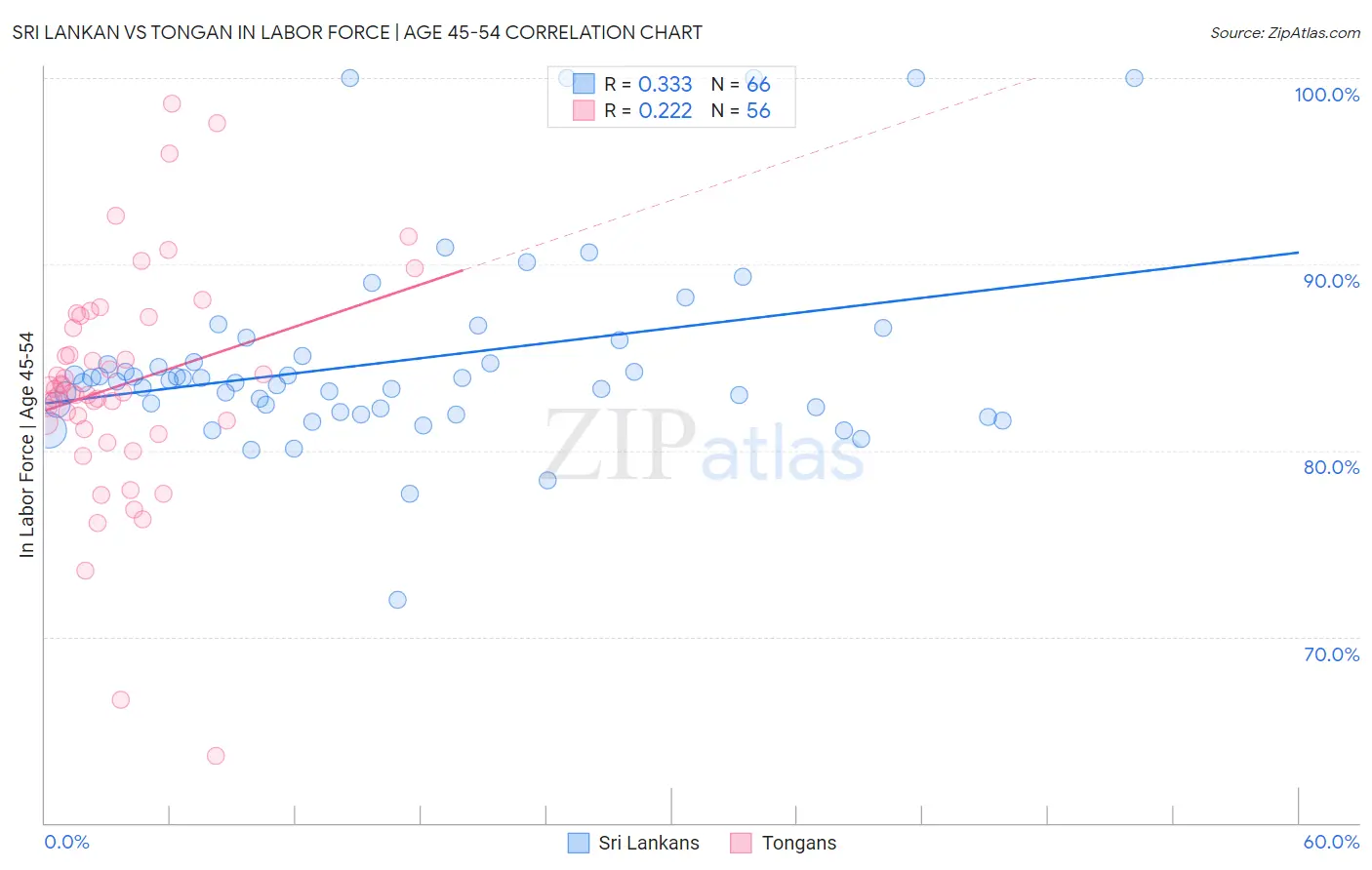 Sri Lankan vs Tongan In Labor Force | Age 45-54