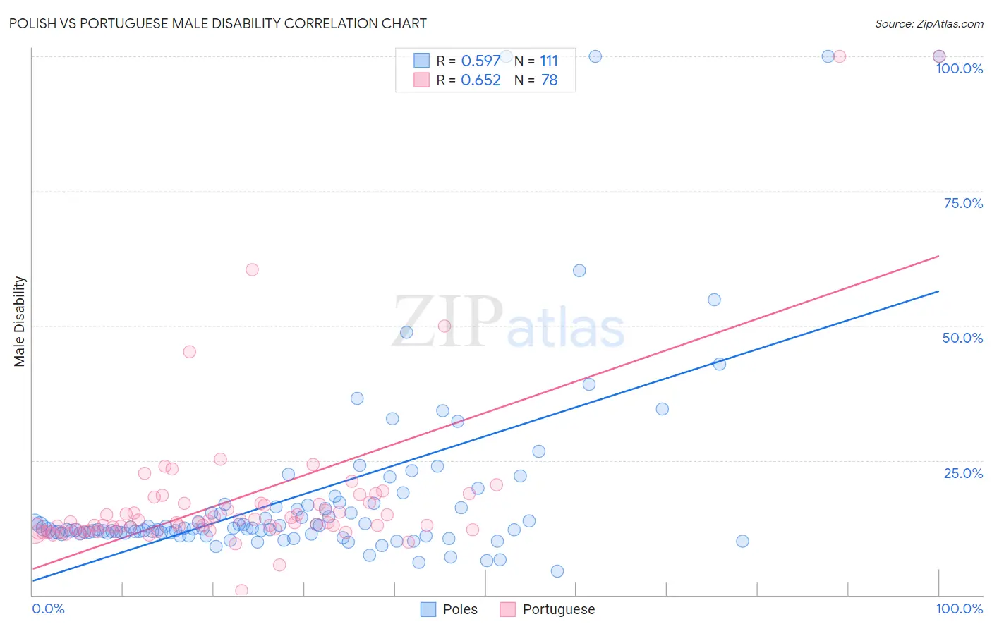 Polish vs Portuguese Male Disability