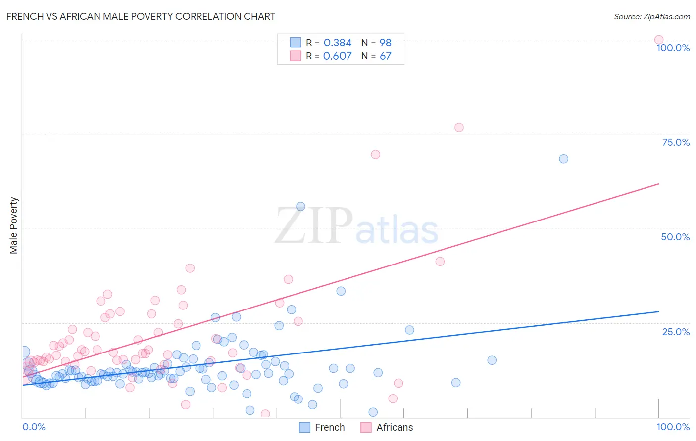 French vs African Male Poverty