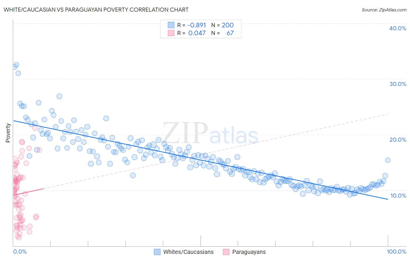 White/Caucasian vs Paraguayan Poverty