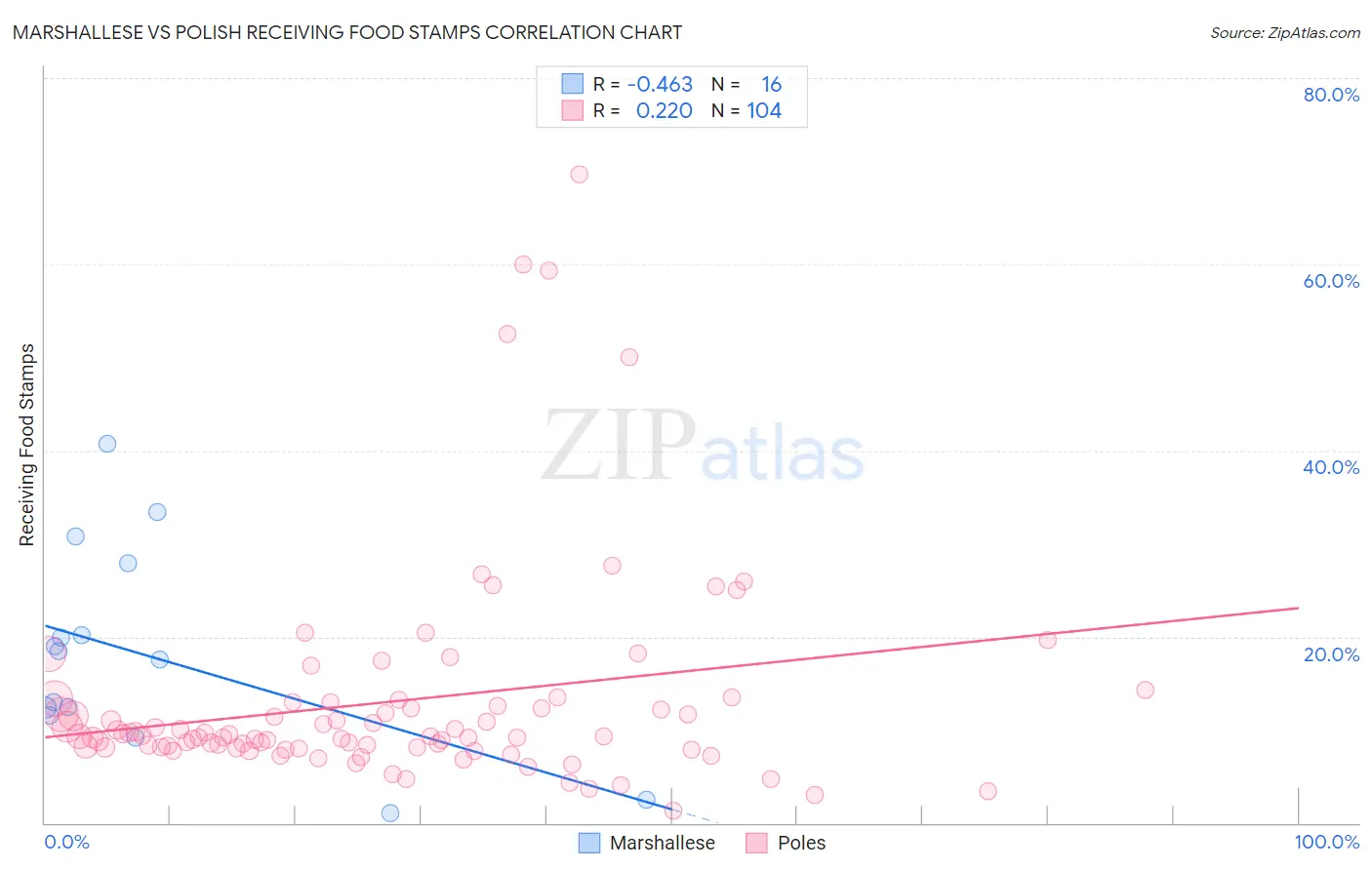 Marshallese vs Polish Receiving Food Stamps