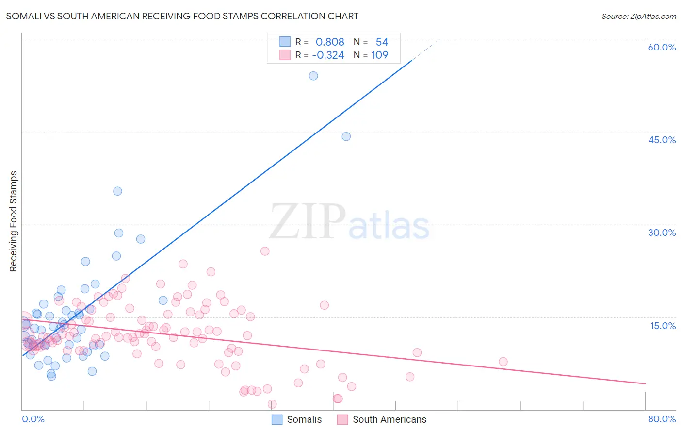 Somali vs South American Receiving Food Stamps