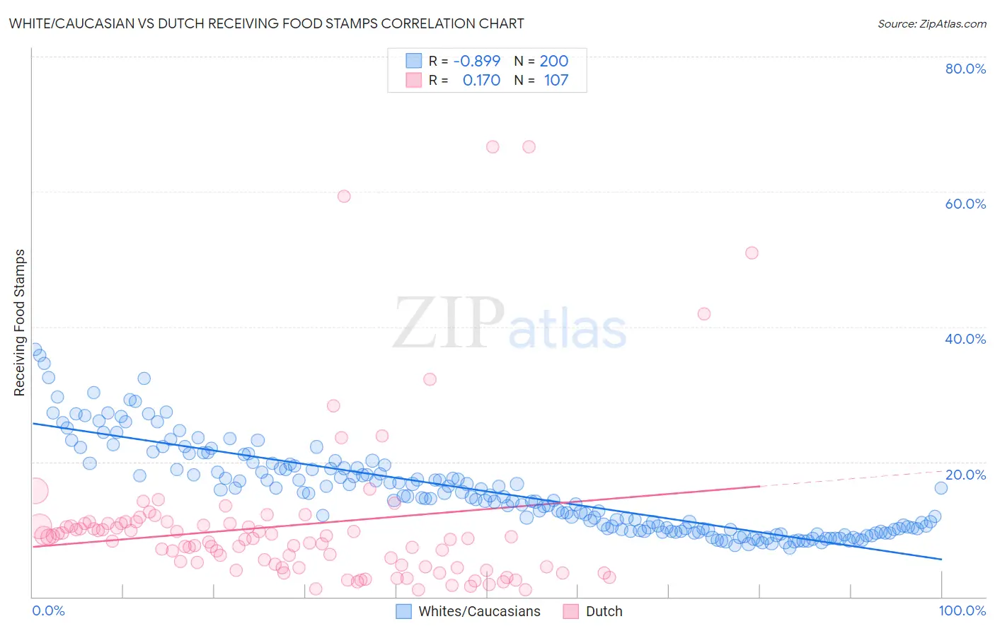 White/Caucasian vs Dutch Receiving Food Stamps