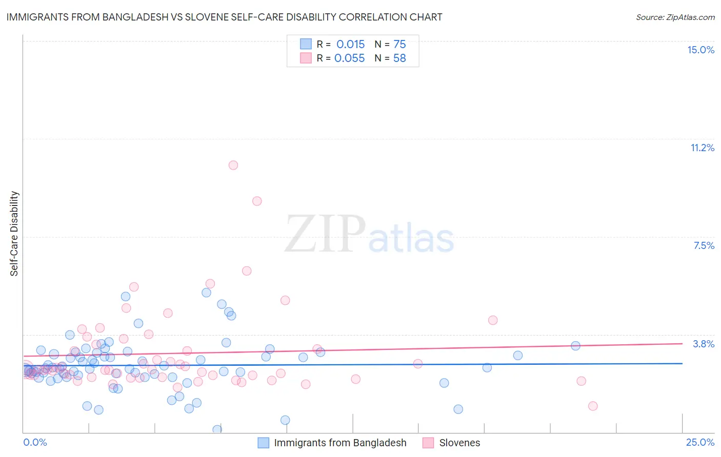 Immigrants from Bangladesh vs Slovene Self-Care Disability