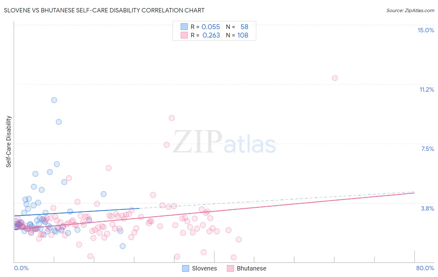 Slovene vs Bhutanese Self-Care Disability