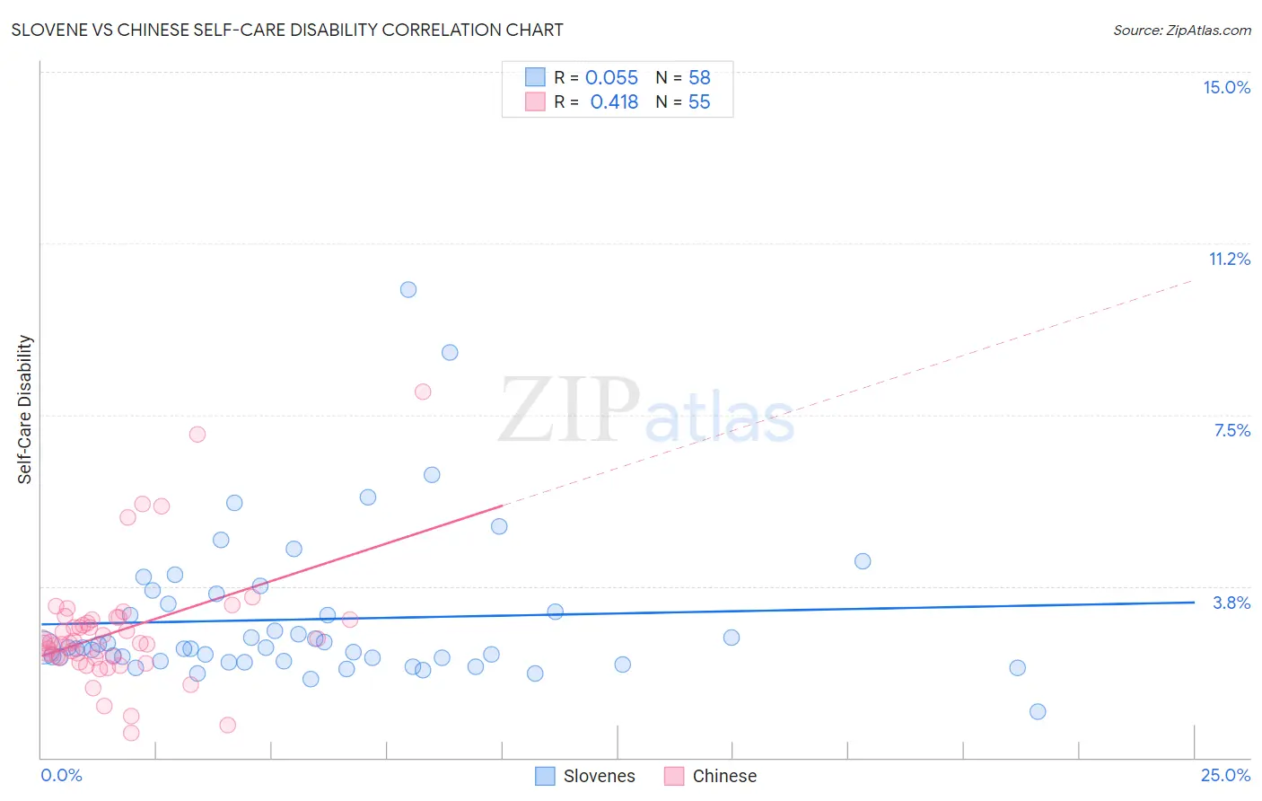 Slovene vs Chinese Self-Care Disability