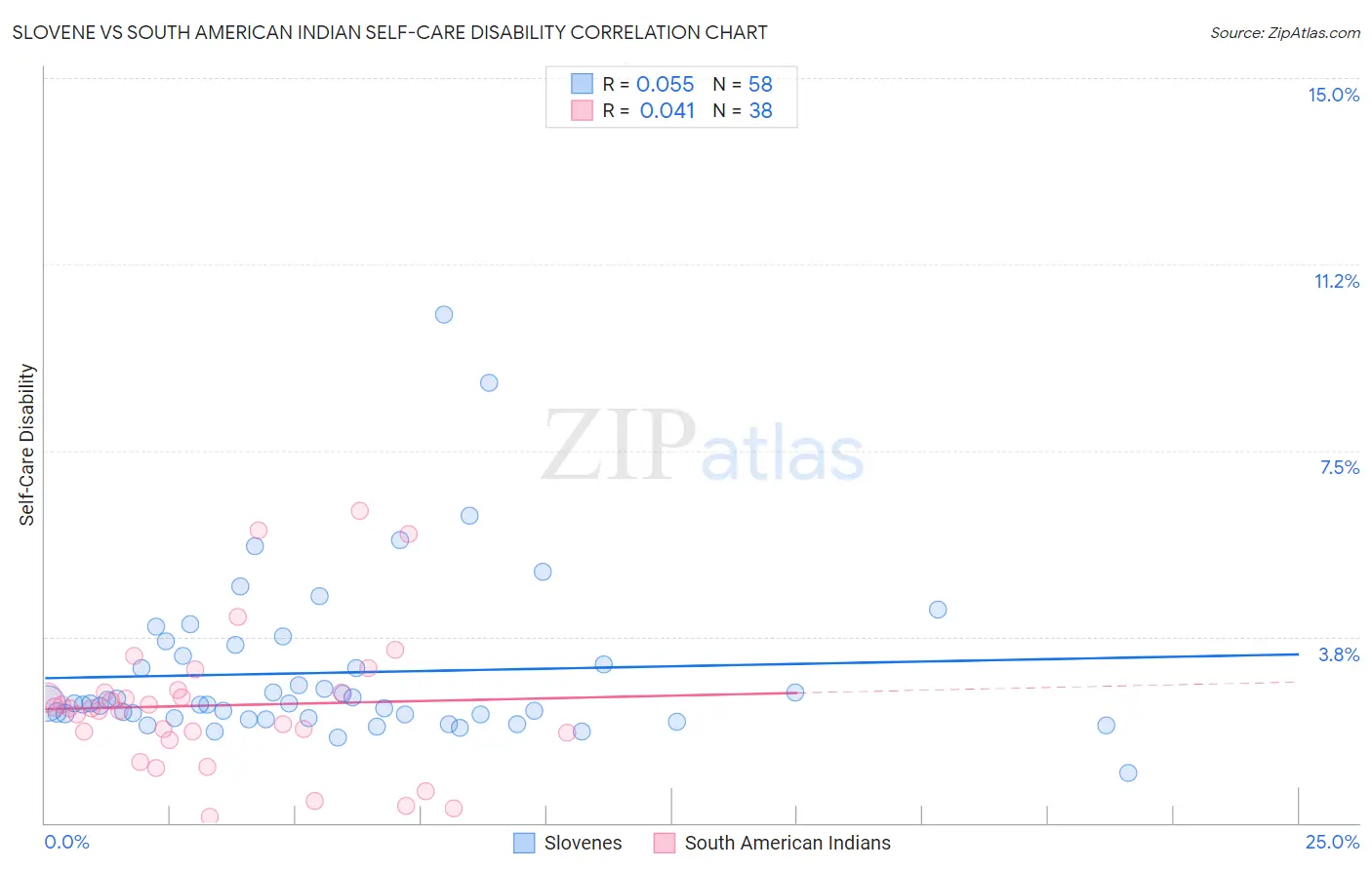 Slovene vs South American Indian Self-Care Disability