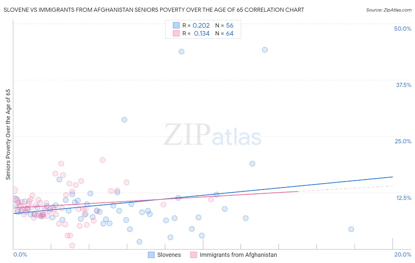 Slovene vs Immigrants from Afghanistan Seniors Poverty Over the Age of 65