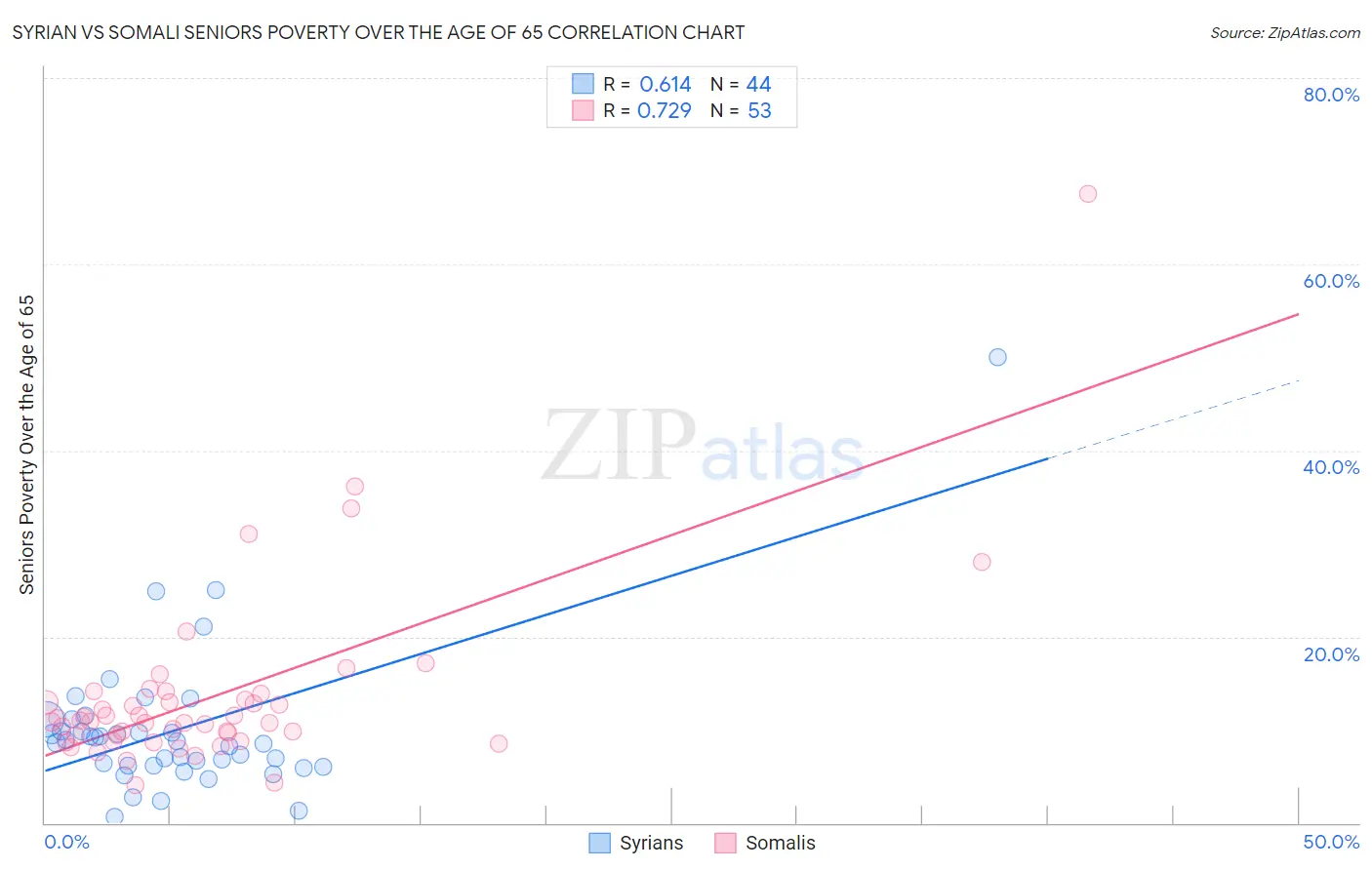 Syrian vs Somali Seniors Poverty Over the Age of 65