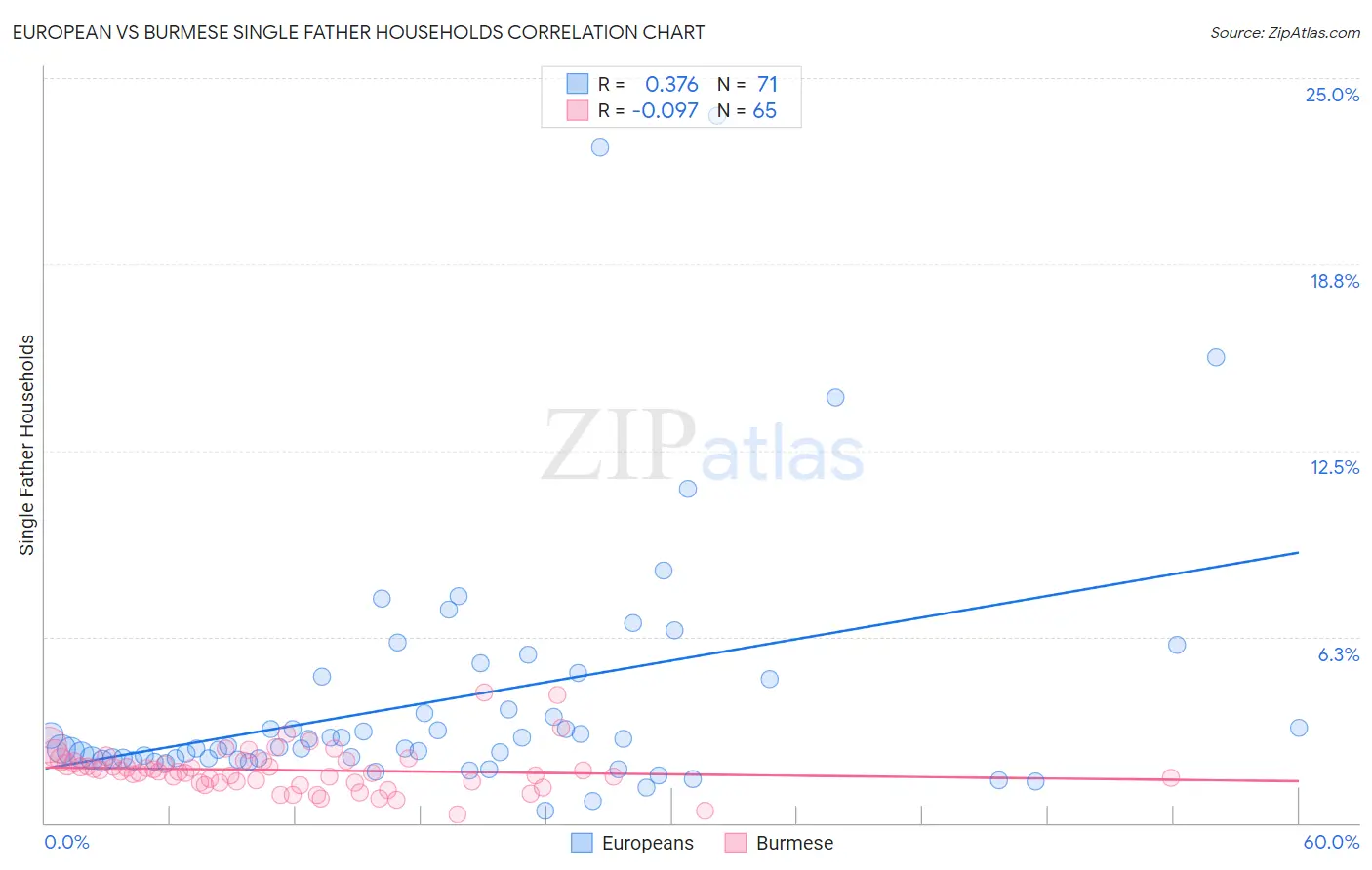 European vs Burmese Single Father Households