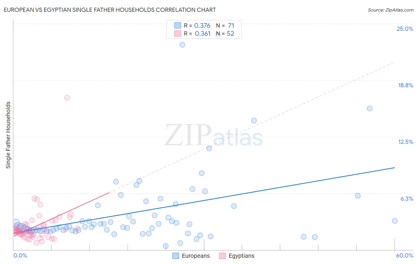 European vs Egyptian Single Father Households