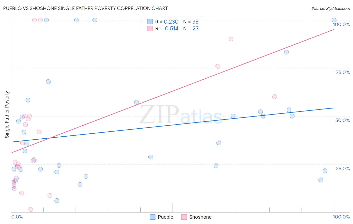 Pueblo vs Shoshone Single Father Poverty