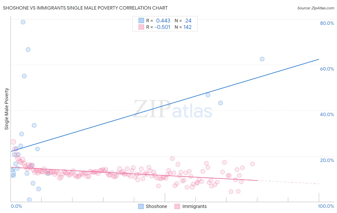 Shoshone vs Immigrants Single Male Poverty