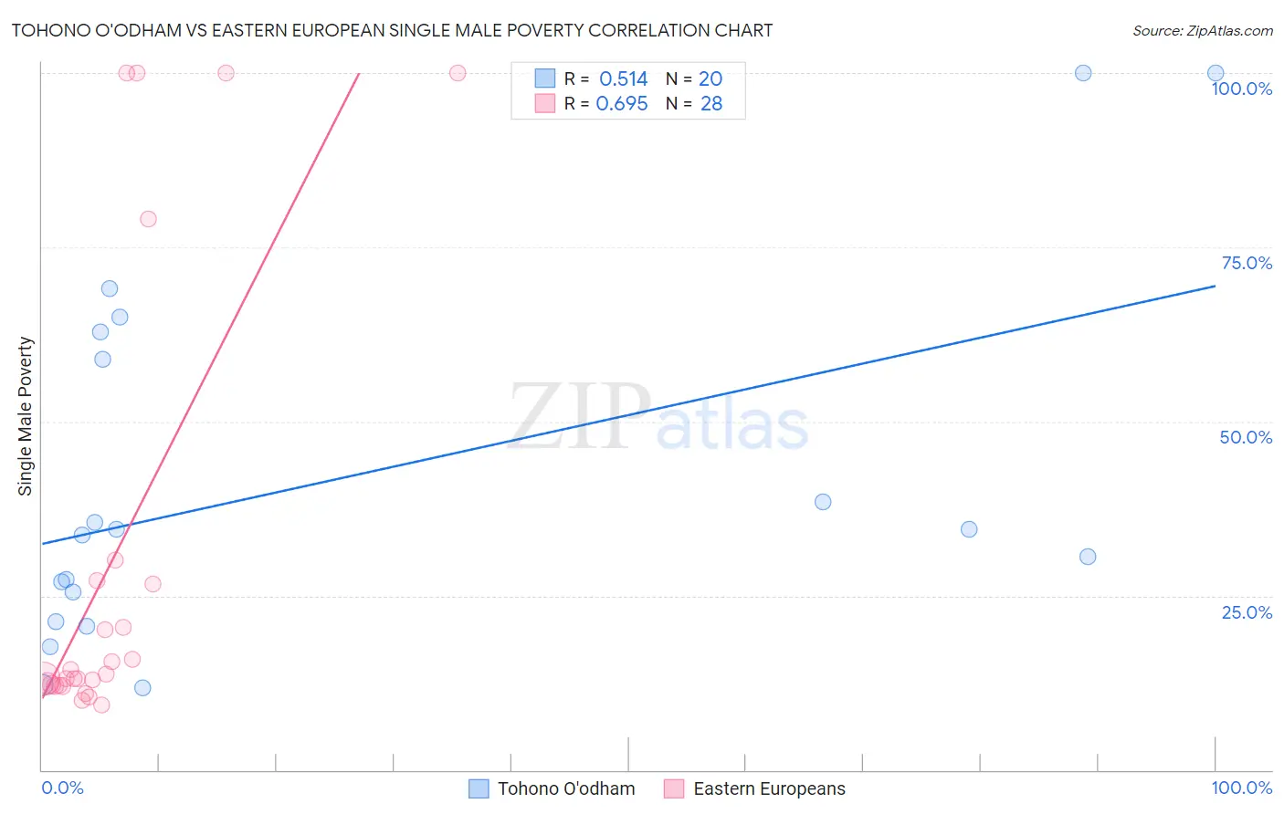 Tohono O'odham vs Eastern European Single Male Poverty