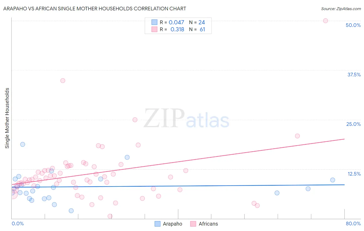 Arapaho vs African Single Mother Households