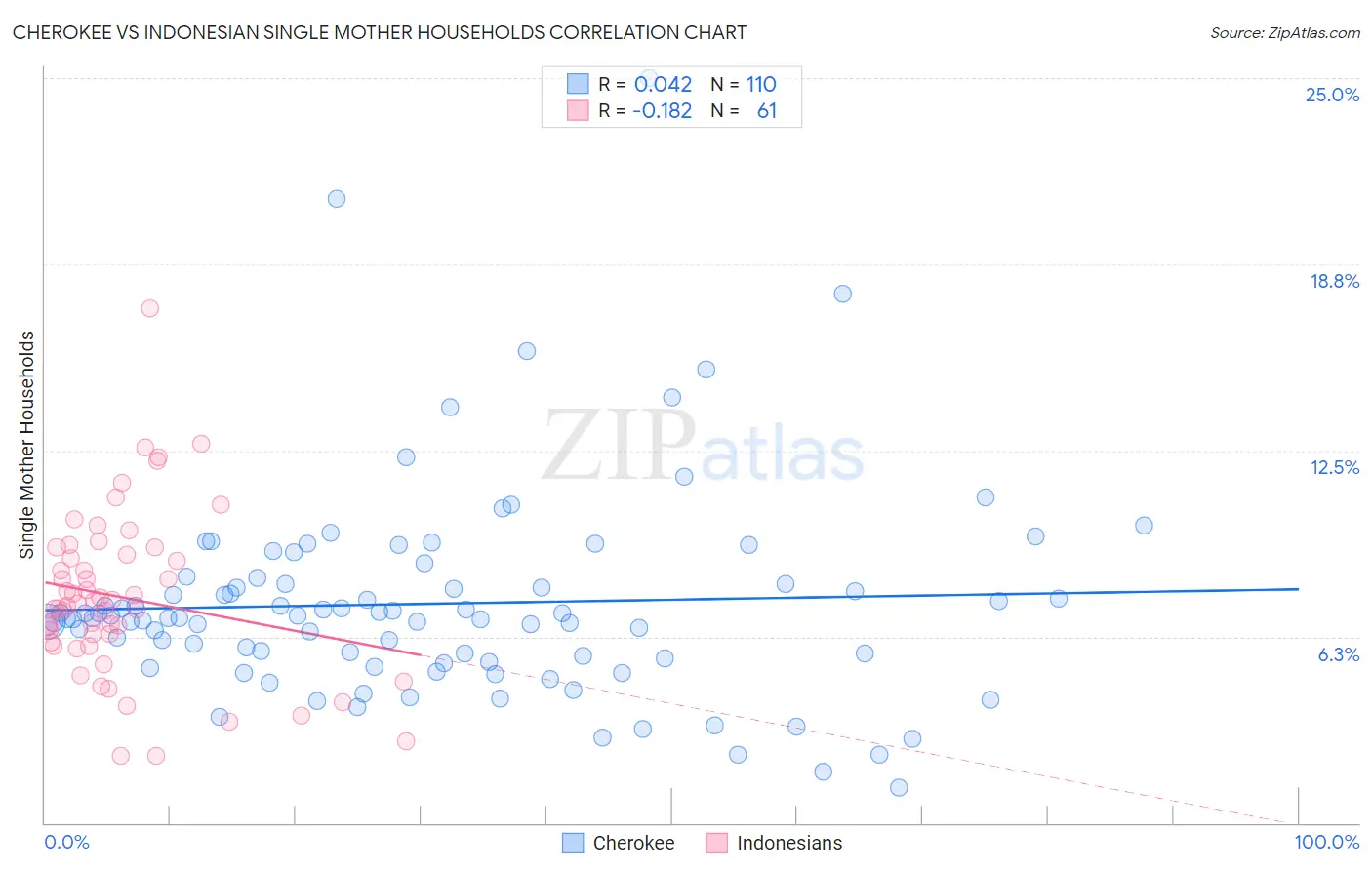 Cherokee vs Indonesian Single Mother Households