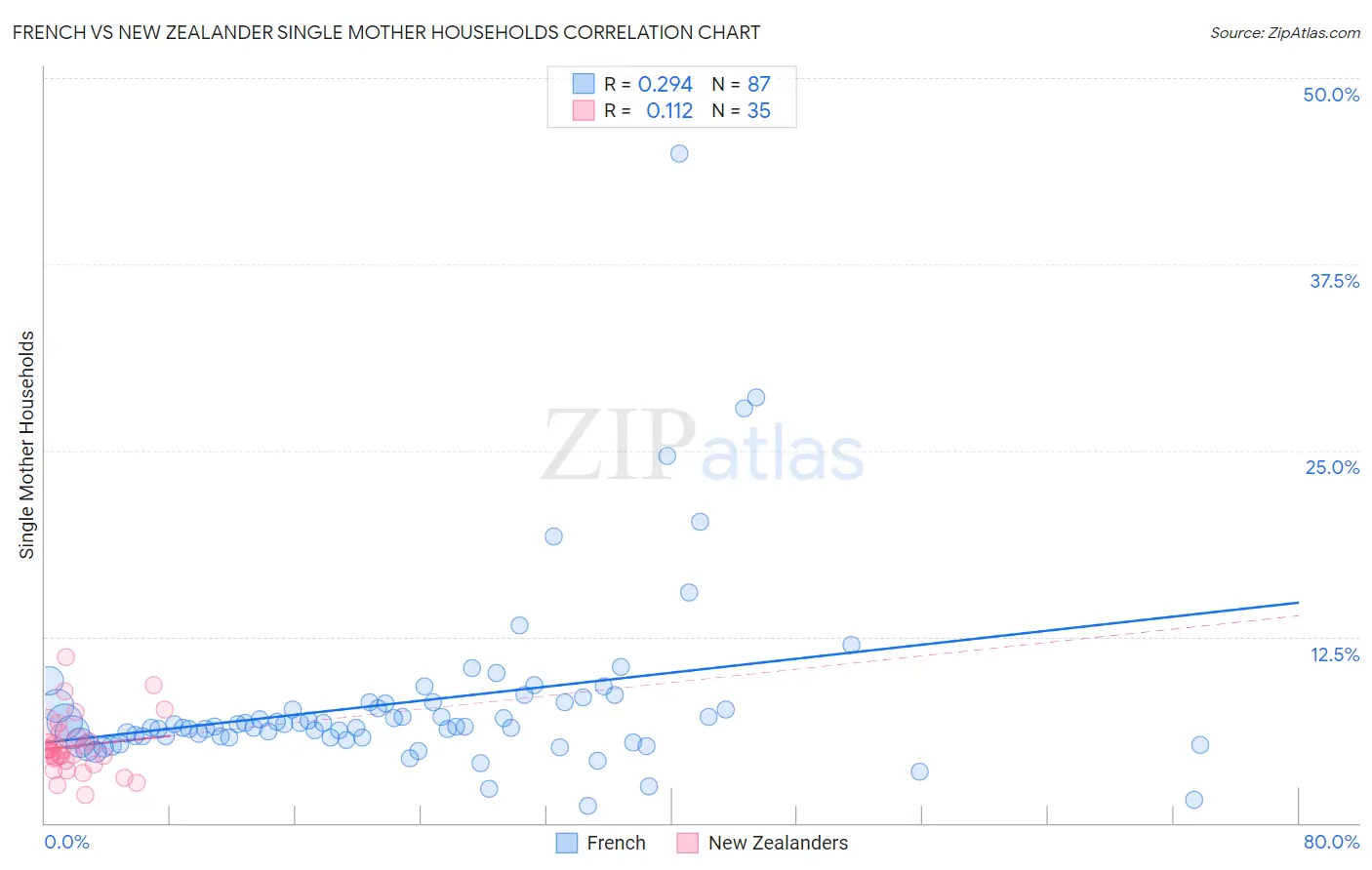 French vs New Zealander Single Mother Households