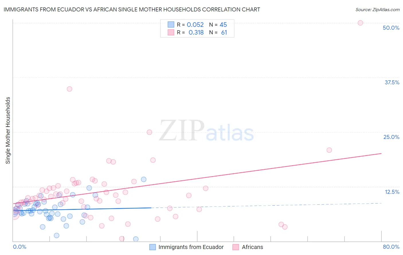 Immigrants from Ecuador vs African Single Mother Households