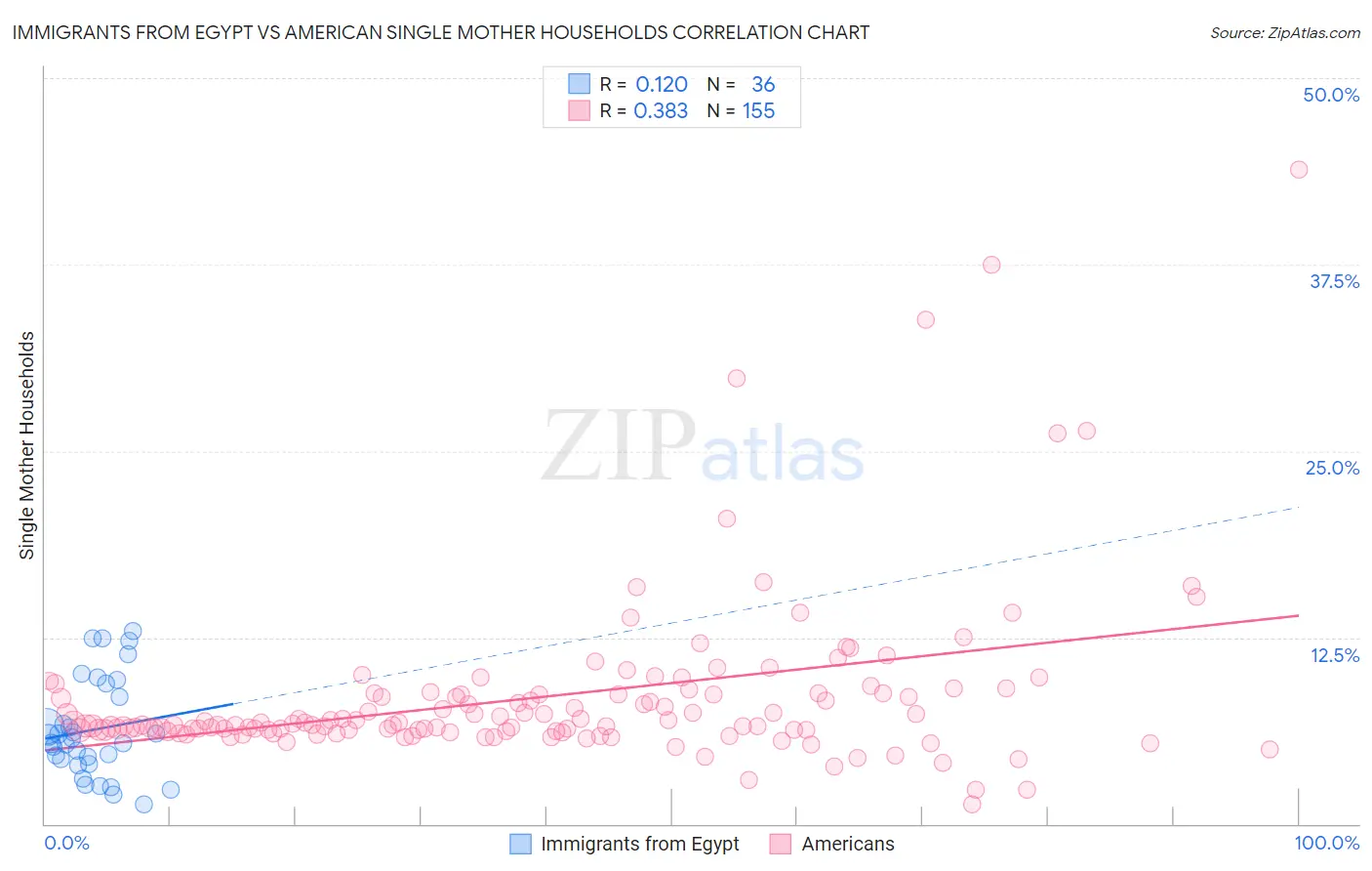 Immigrants from Egypt vs American Single Mother Households