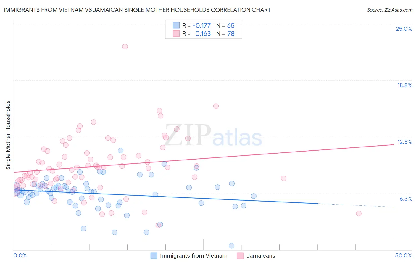 Immigrants from Vietnam vs Jamaican Single Mother Households