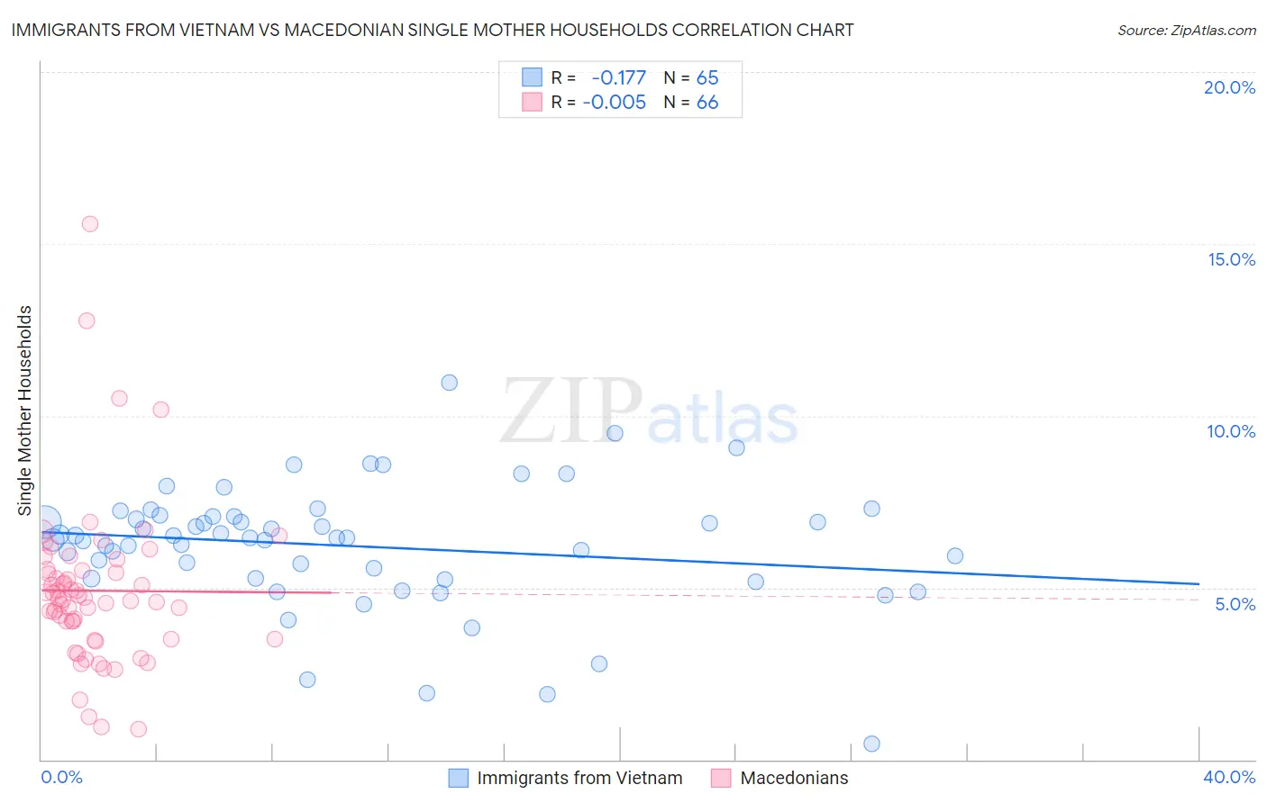 Immigrants from Vietnam vs Macedonian Single Mother Households