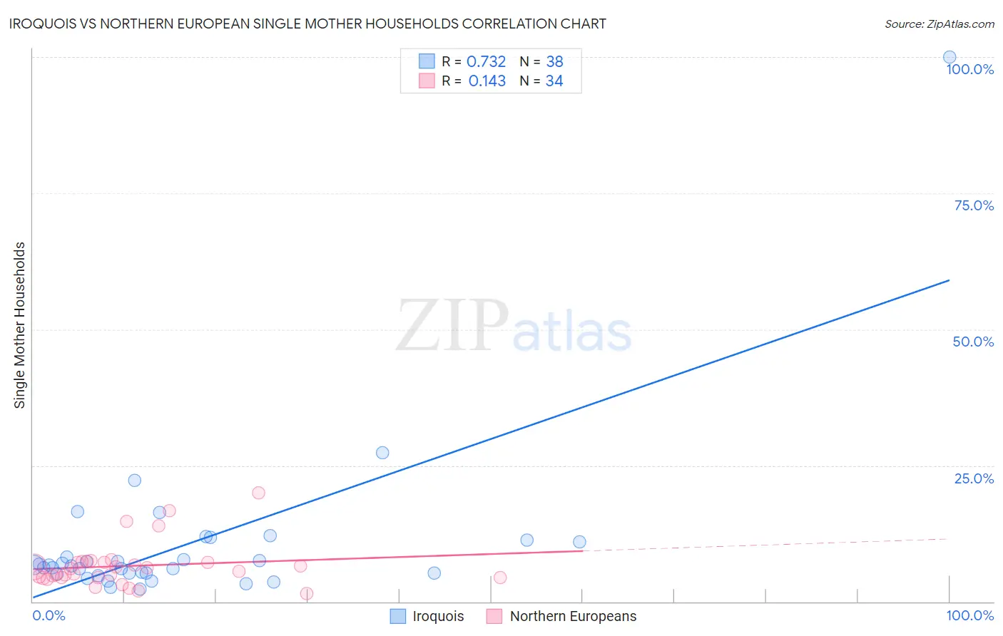 Iroquois vs Northern European Single Mother Households