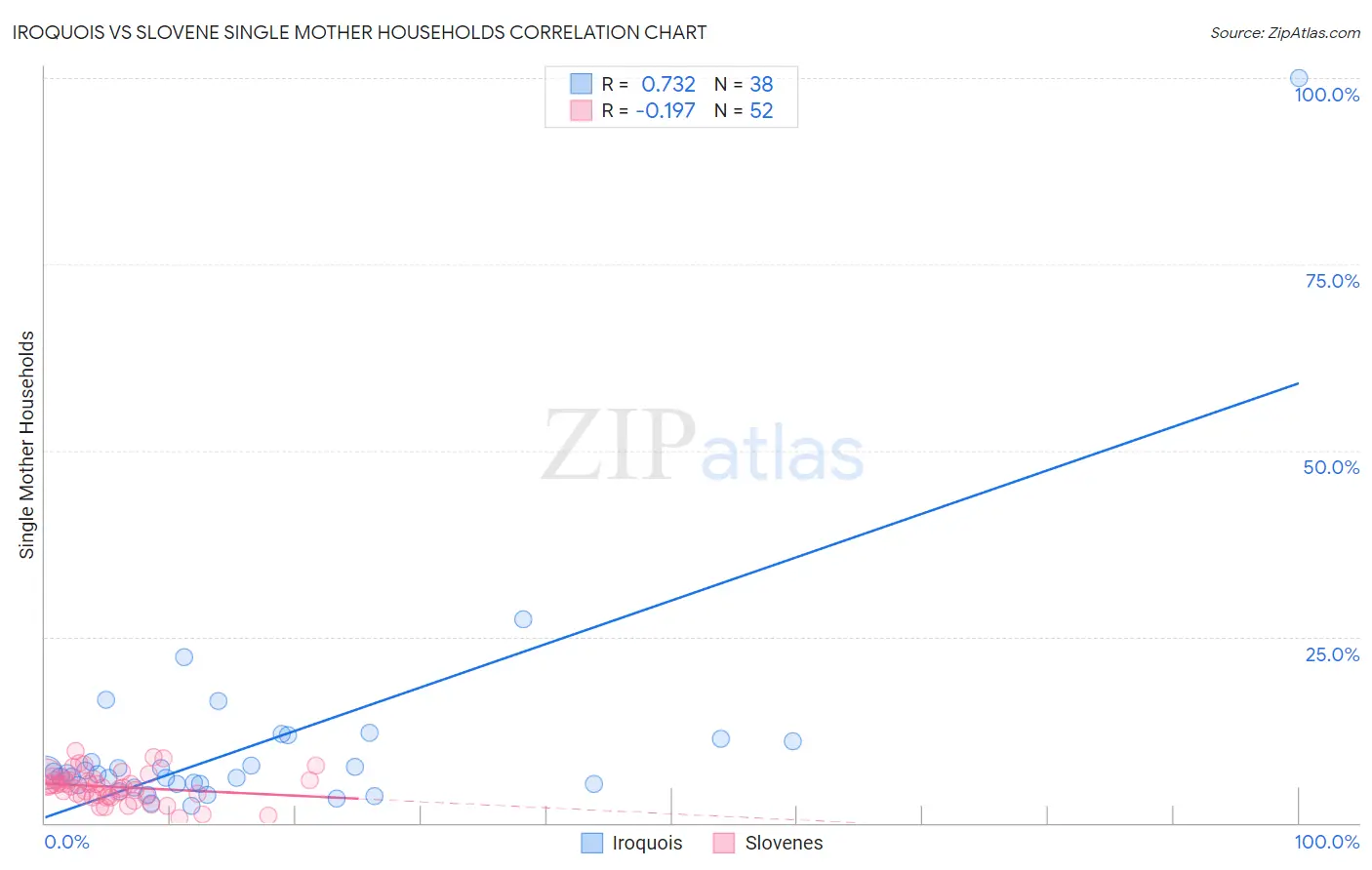 Iroquois vs Slovene Single Mother Households