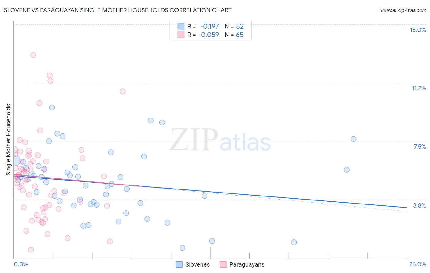 Slovene vs Paraguayan Single Mother Households