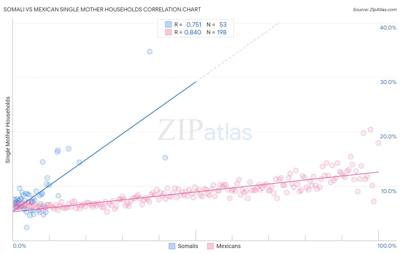 Somali vs Mexican Single Mother Households