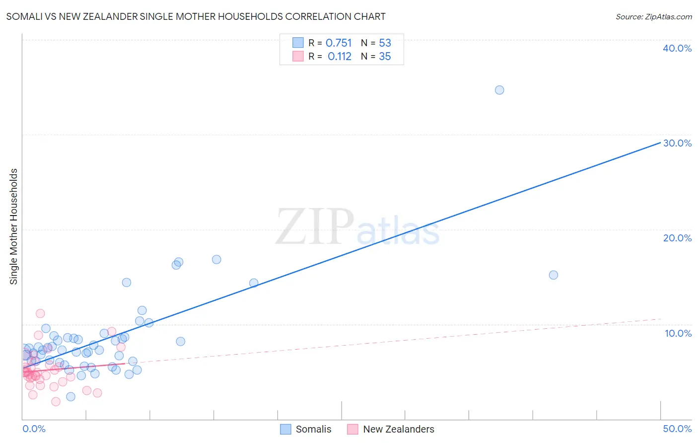 Somali vs New Zealander Single Mother Households