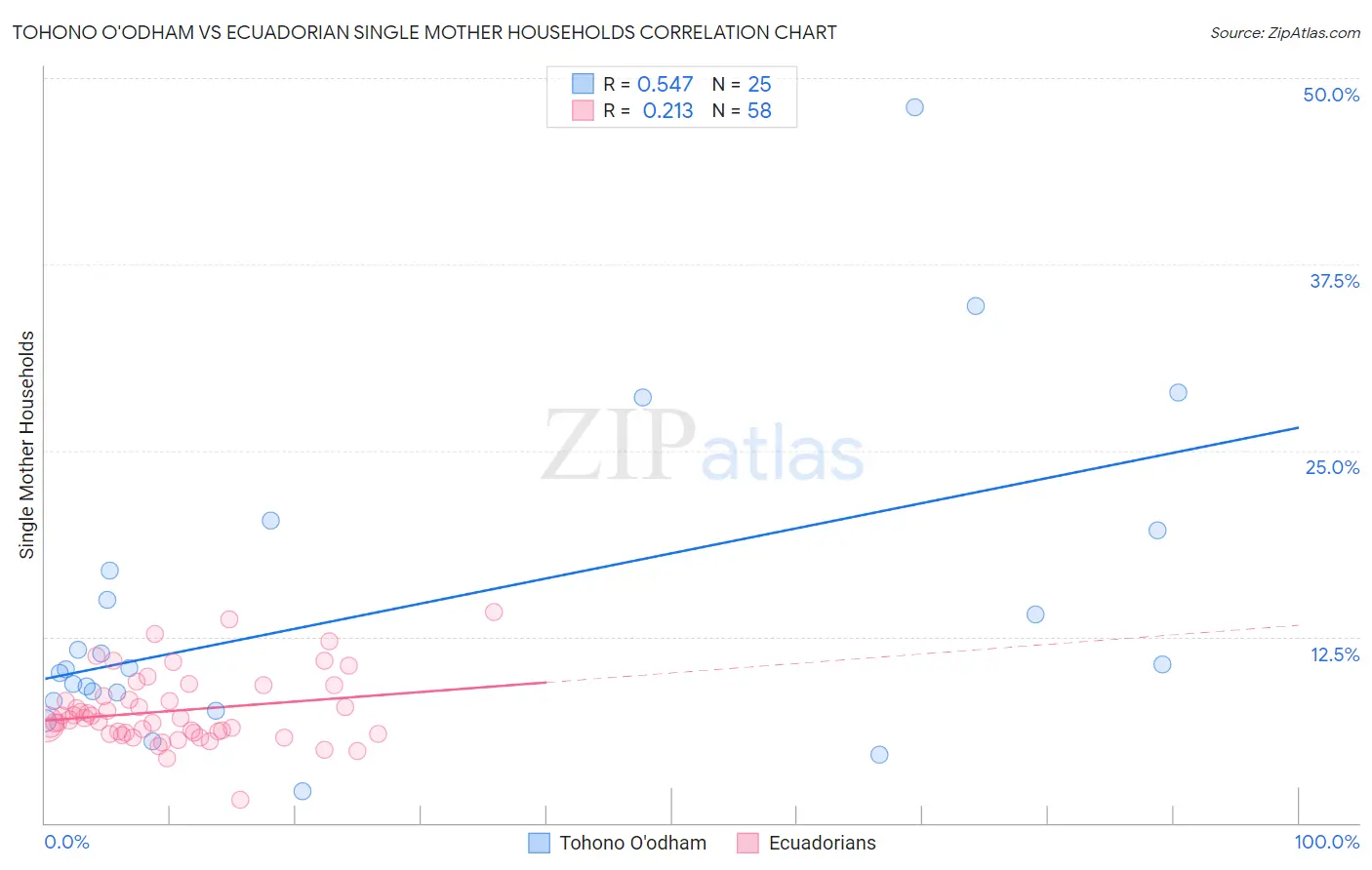 Tohono O'odham vs Ecuadorian Single Mother Households