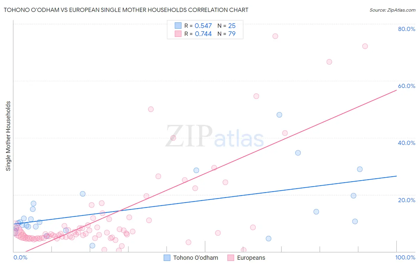 Tohono O'odham vs European Single Mother Households