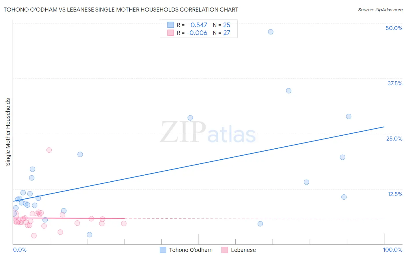 Tohono O'odham vs Lebanese Single Mother Households