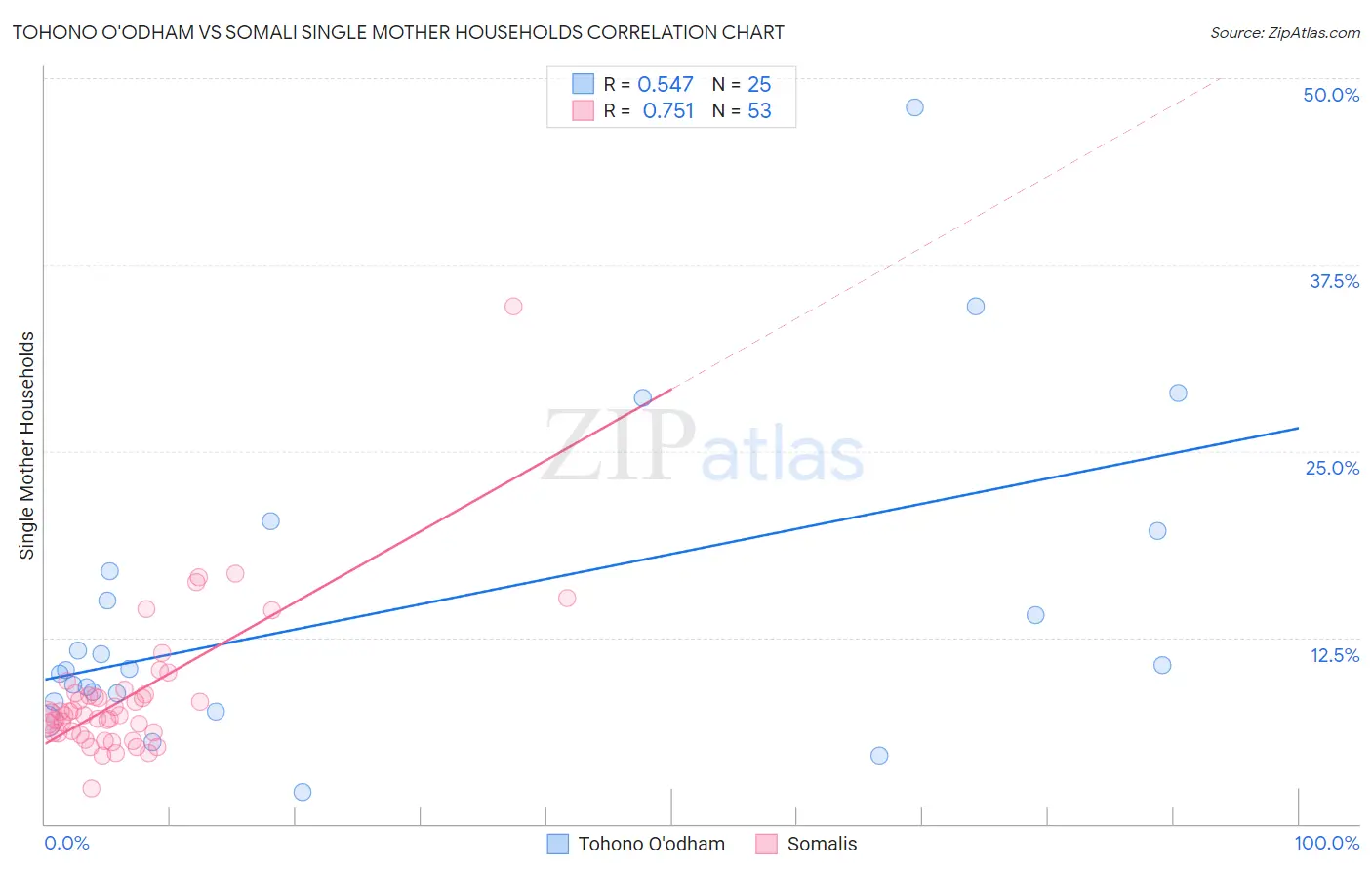 Tohono O'odham vs Somali Single Mother Households