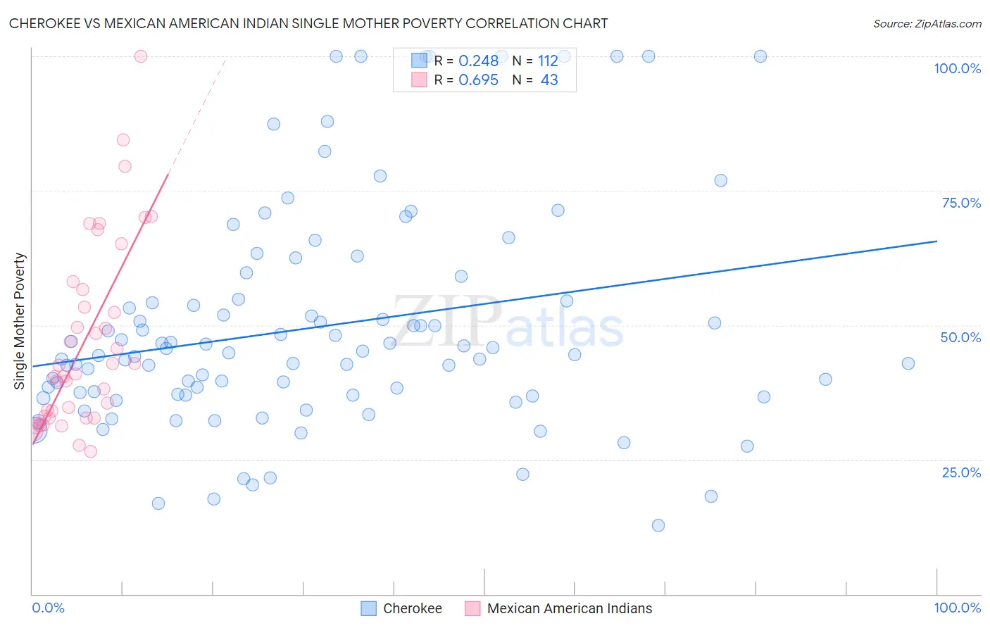 Cherokee vs Mexican American Indian Single Mother Poverty