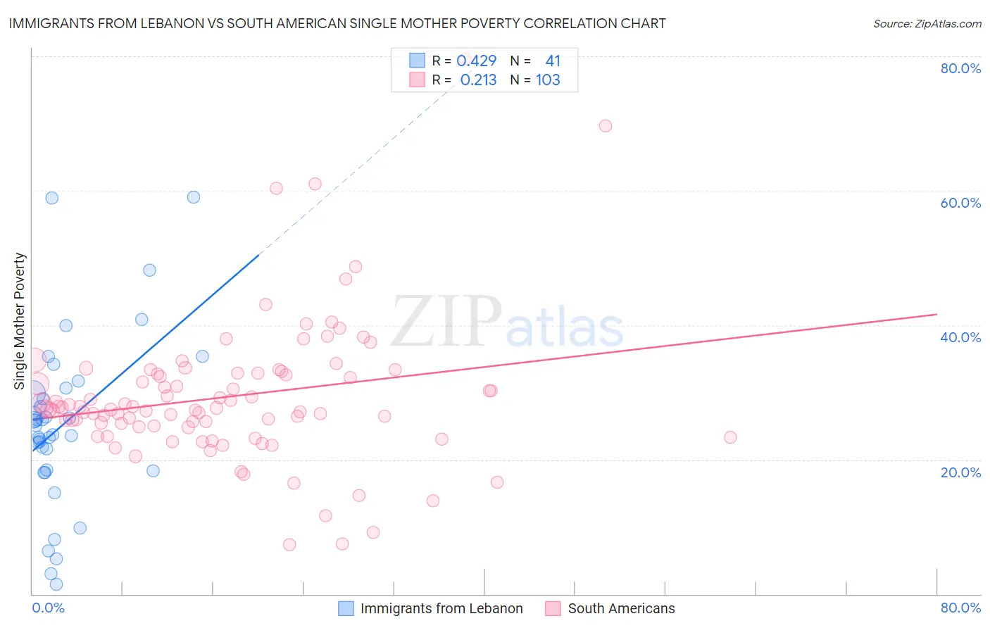 Immigrants from Lebanon vs South American Single Mother Poverty