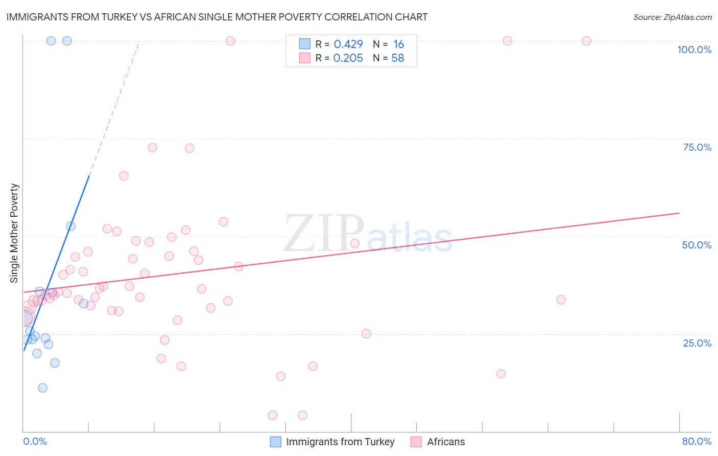 Immigrants from Turkey vs African Single Mother Poverty