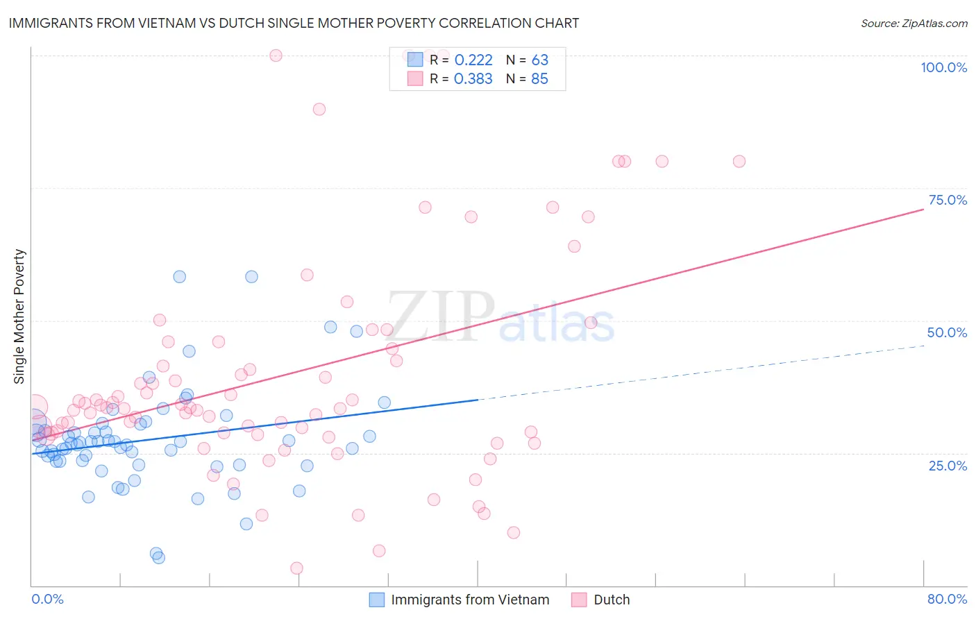 Immigrants from Vietnam vs Dutch Single Mother Poverty